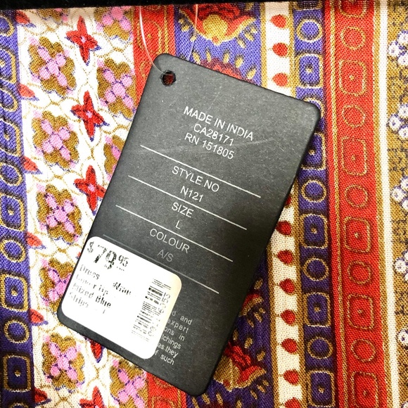 NWT En/Kay by Navleen Print Wrap Dress Large Sleeveless Maxi - Picture 4 of 8